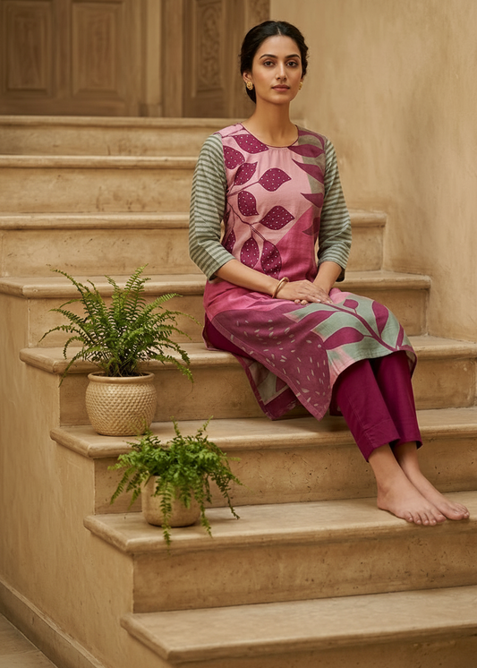 Magenta Menta Semi Linen suit set