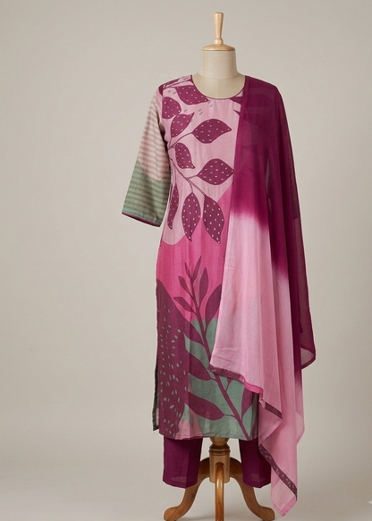 Magenta Menta Semi Linen suit set