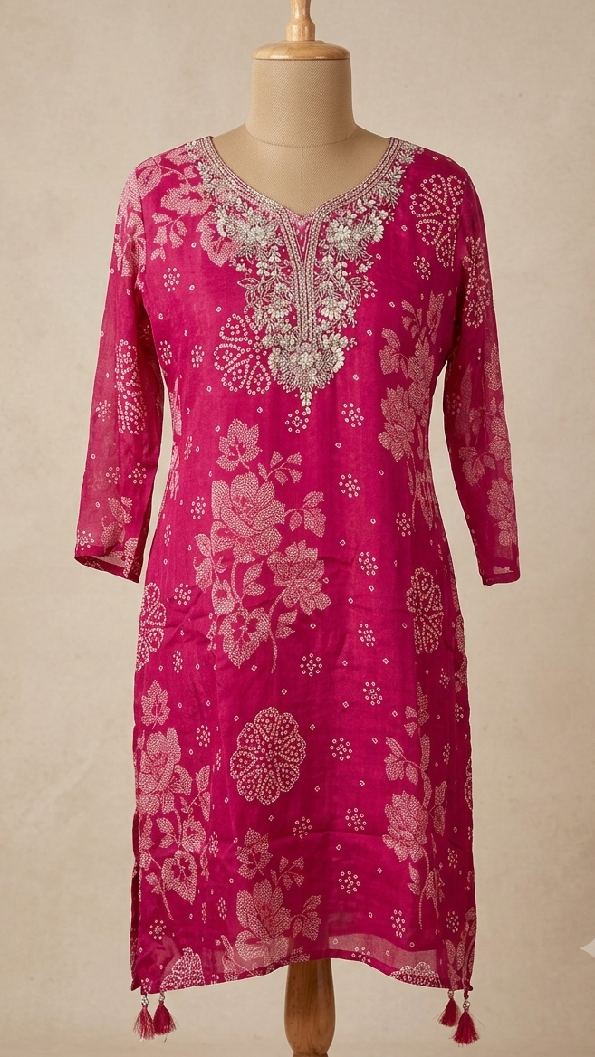 Magenta Nishta Suit Set With Dupatta