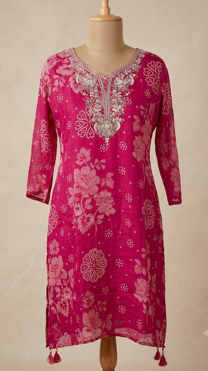 Magenta Nishta Suit Set With Dupatta