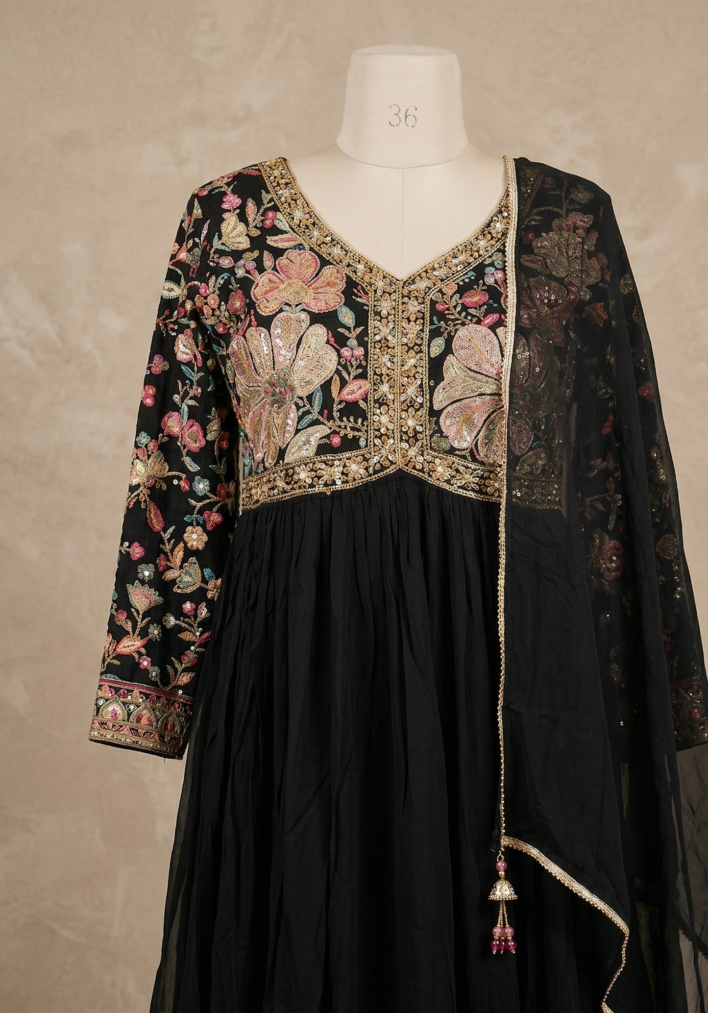 Black Varini Georgette Anarkali Gown - Best seller