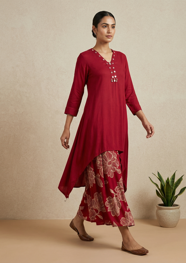Mysa Maroon Co-ord Set