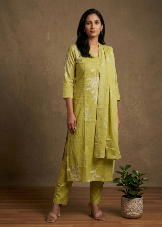 Mint green Shama cotton suit set
