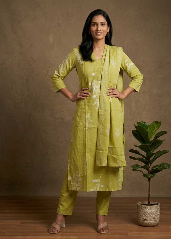 Mint green Shama cotton suit set