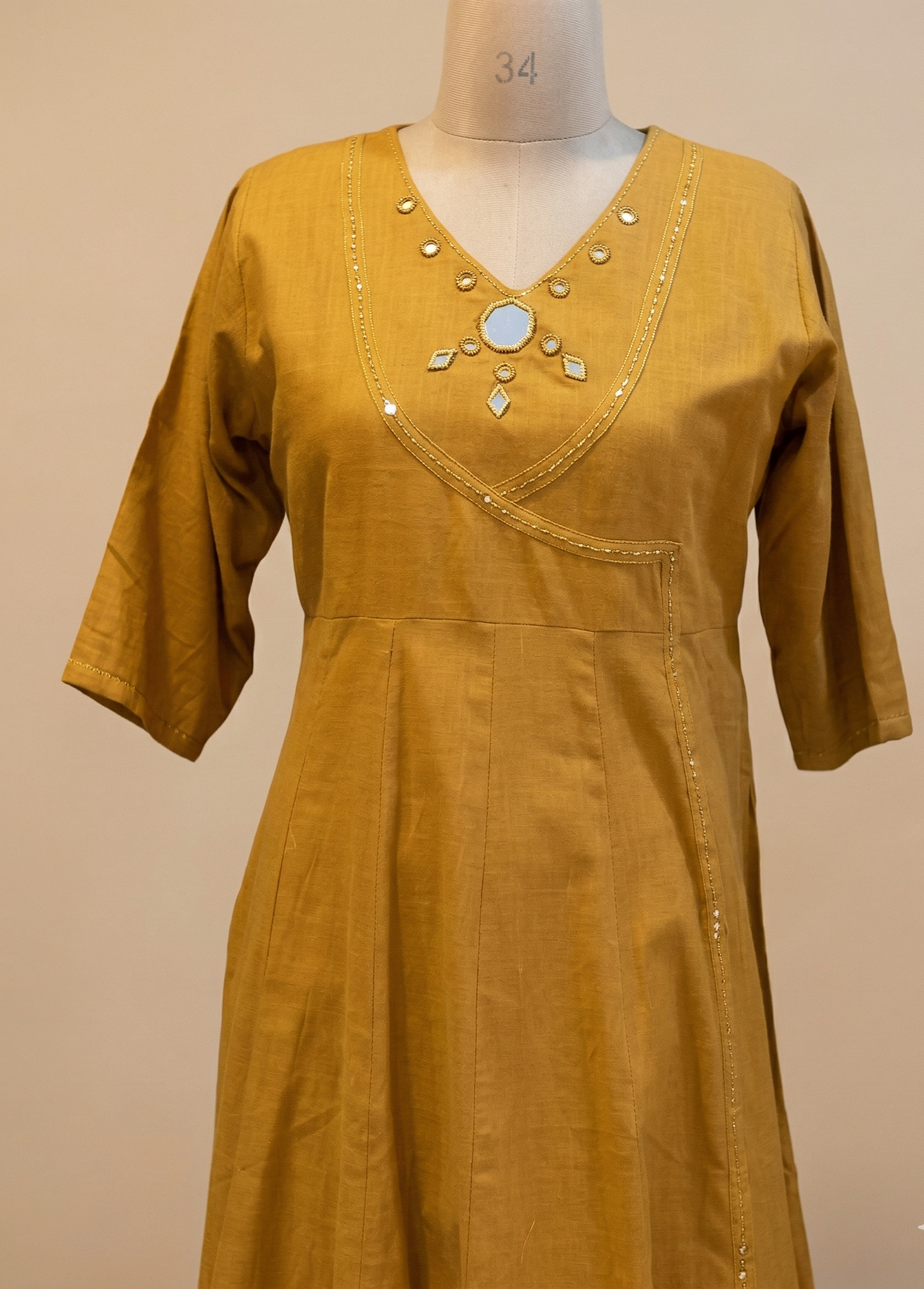 Mustard Ami Flex cotton Anarkali Kurta set