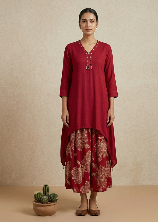 Mysa Maroon Co-ord Set