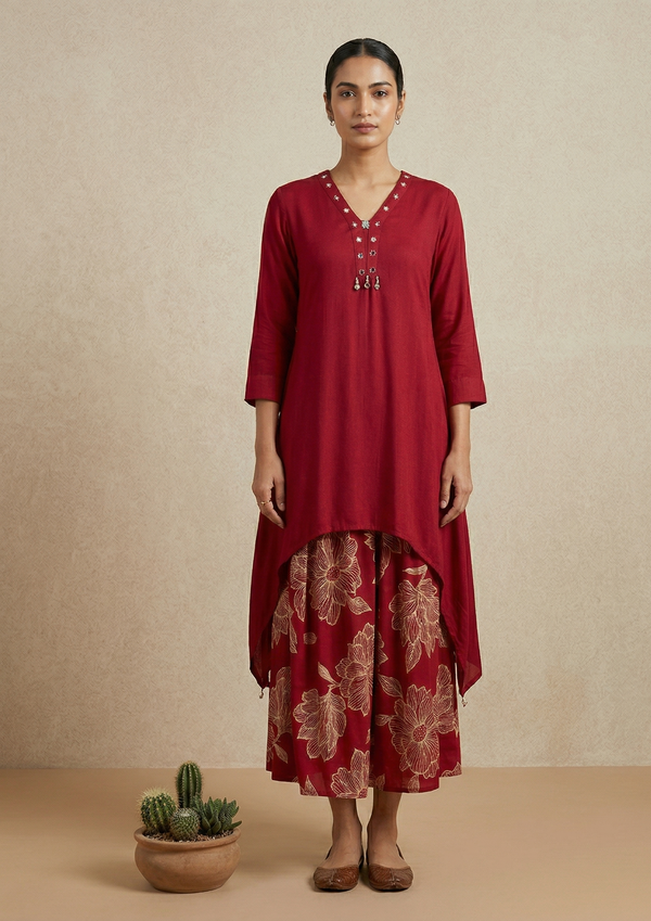 Mysa Maroon Co-ord Set