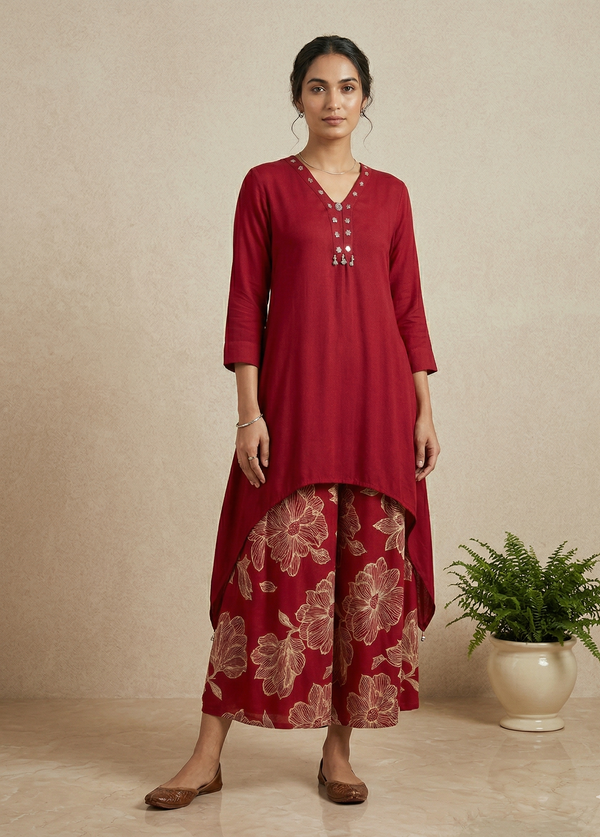 Mysa Maroon Co-ord Set