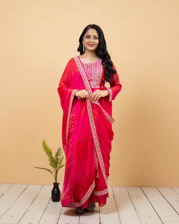 Pink Nyra Cut Tensil silk suit Set