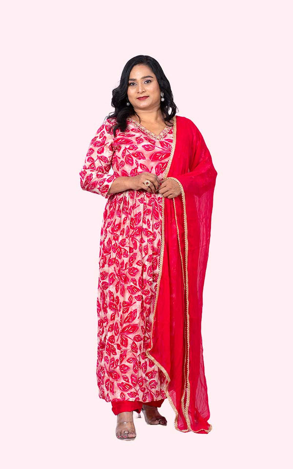 Pink Nira Nyracut  Chinon silk suit set