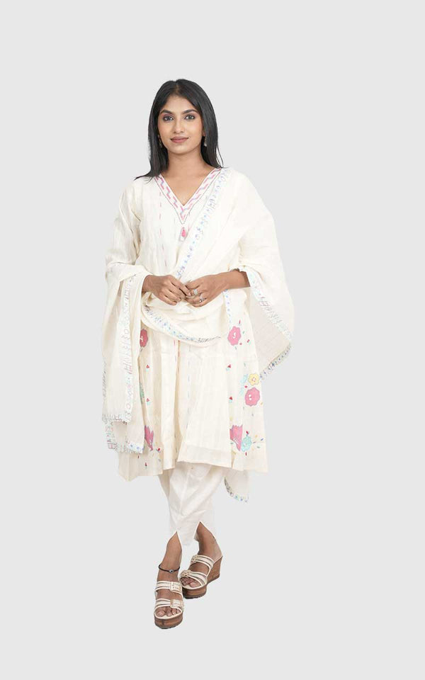 Offwhite Tulip A- Line Suit set