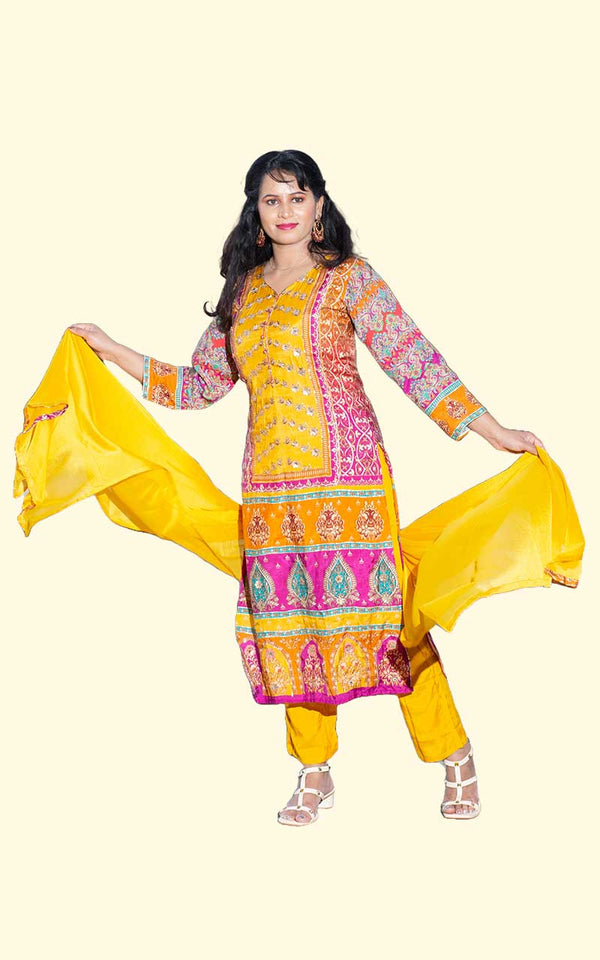 Yellow Manju Modal muslin suit set