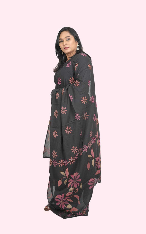 Black Rudra A Line cotton Suit set