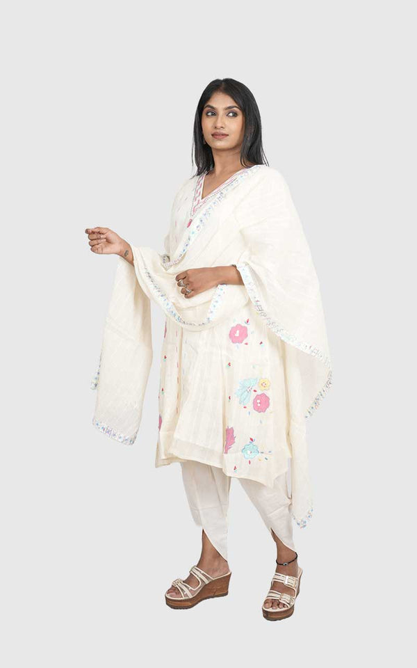 Offwhite Tulip A- Line Suit set
