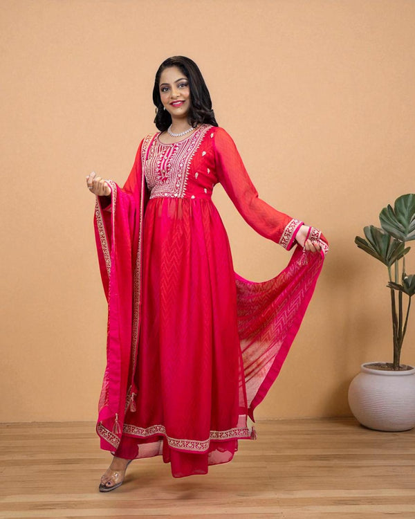 Pink Nyra Cut Tensil silk suit Set