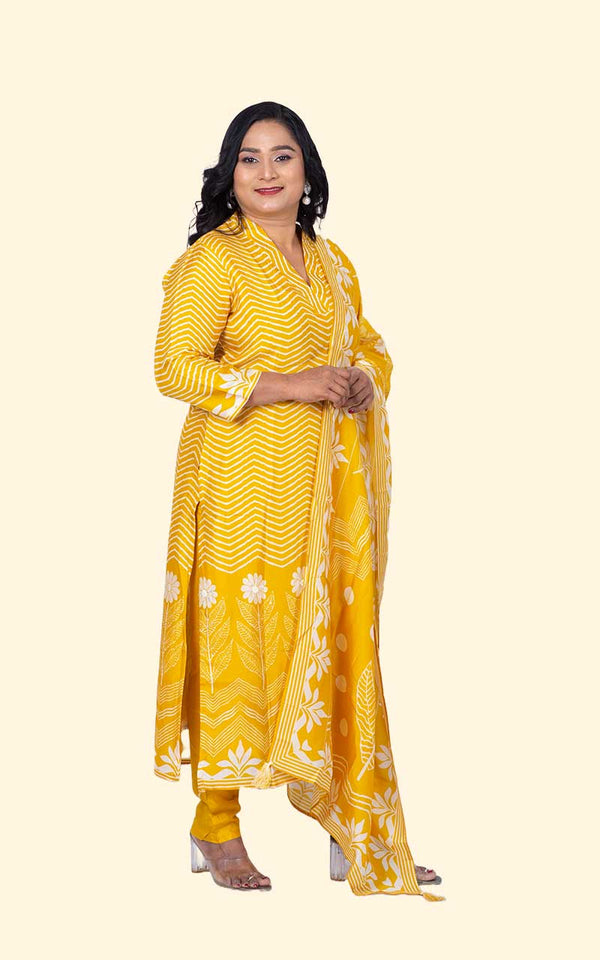 Yellow Sunshine silk Suit set