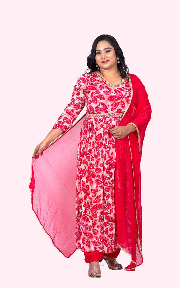 Pink Nira Nyracut  Chinon silk suit set