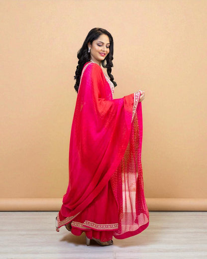 Pink Nyra Cut Tensil silk suit Set