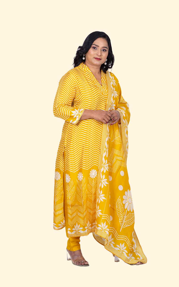 Yellow Sunshine silk Suit set