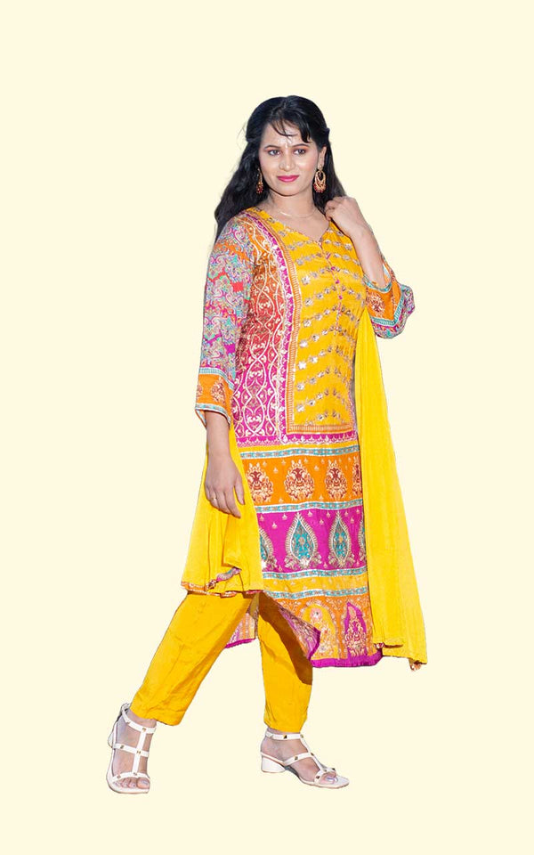 Yellow Manju Modal muslin suit set