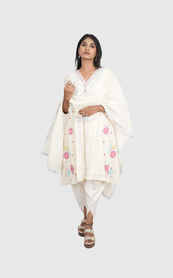 Offwhite Tulip A- Line Suit set