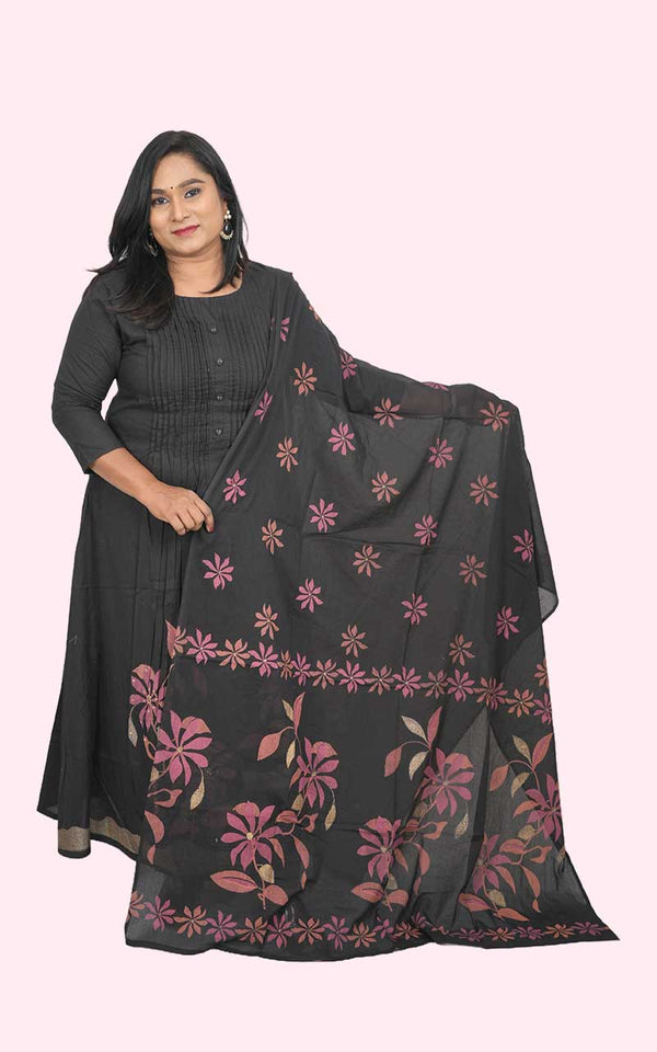 Black Rudra A Line cotton Suit set
