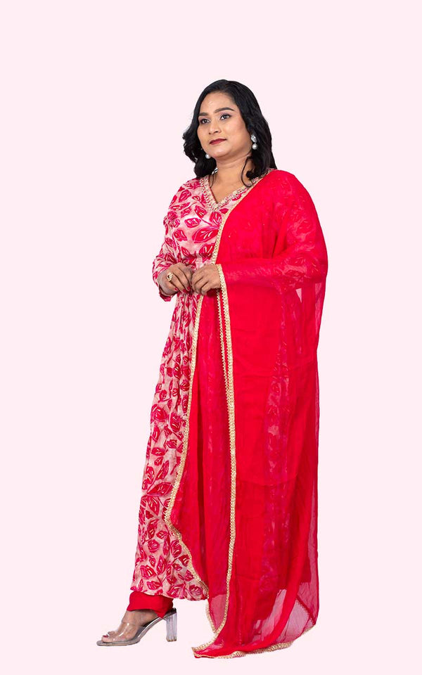 Pink Nira Nyracut  Chinon silk suit set