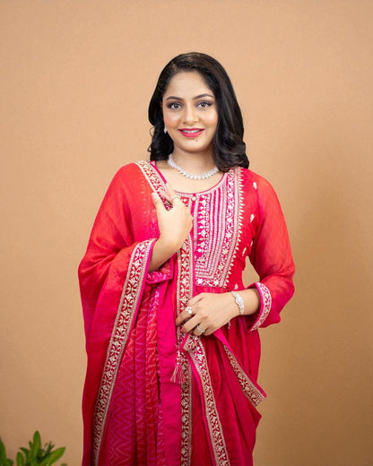 Pink Nyra Cut Tensil silk suit Set