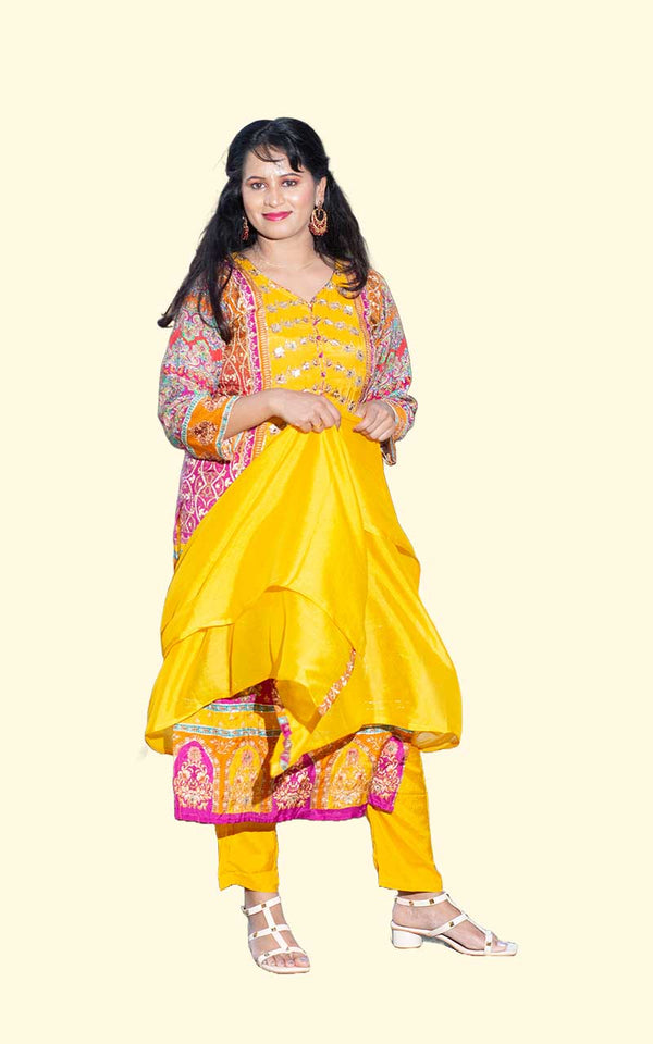 Yellow Manju Modal muslin suit set
