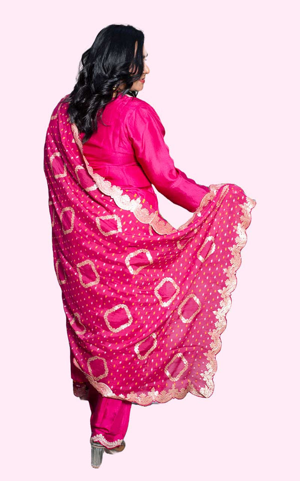 Pink Banrasi Silk Suit Set