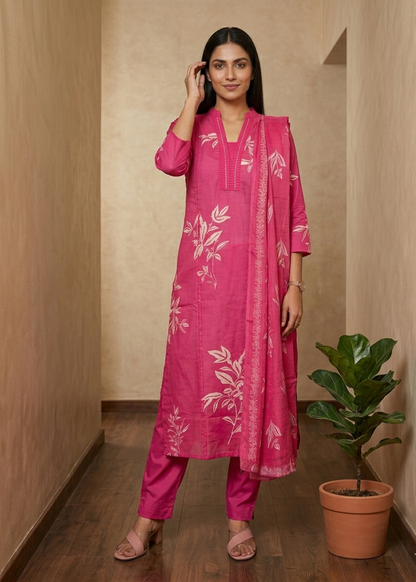 Pink Shama cotton suit set