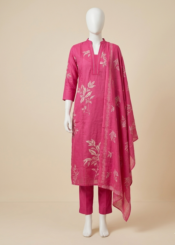 Pink Shama cotton suit set