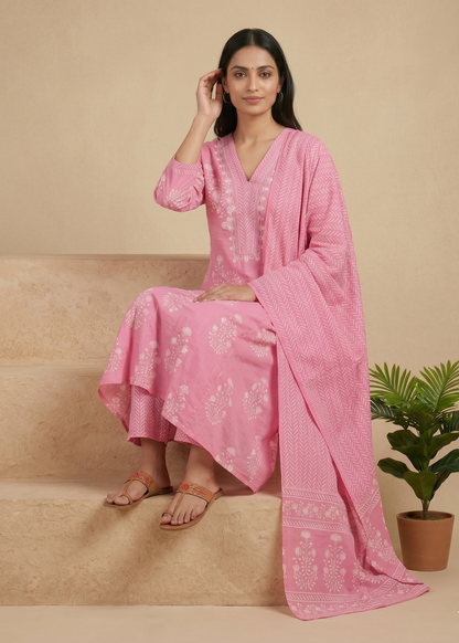 Pink Yuvi Anarkali suit set