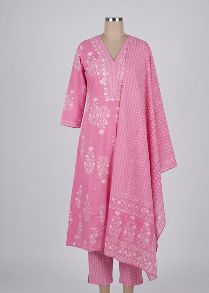 Pink Yuvi Anarkali suit set