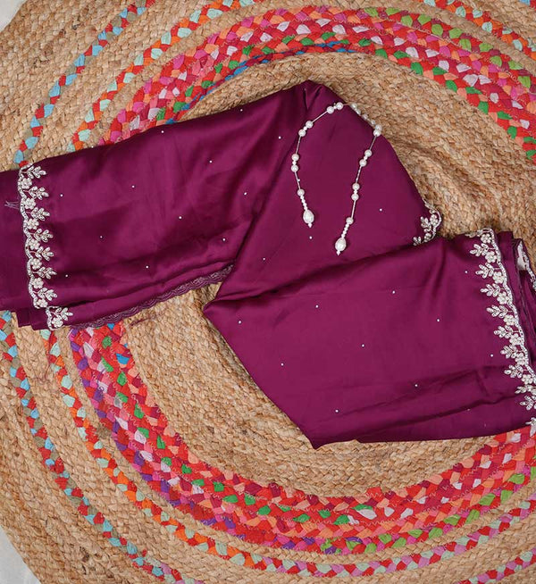 Anjali Wine crepe Saree