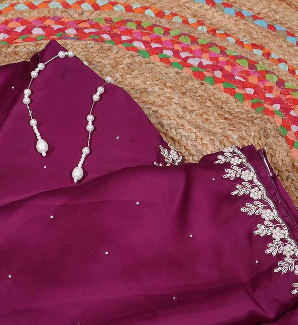 Anjali Wine crepe Saree