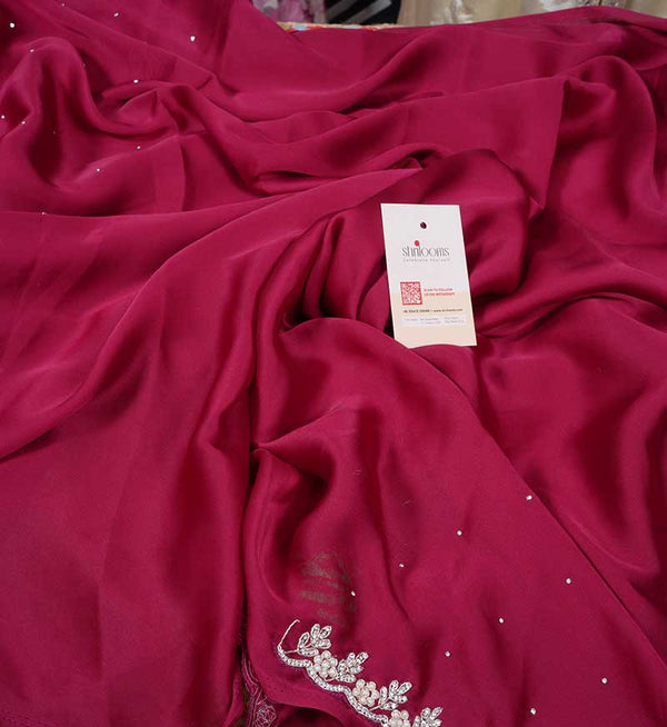 Anjali Maroon crepe saree