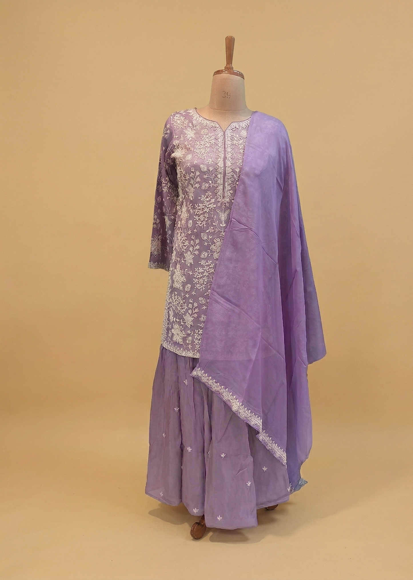Lavender Sharara Farah with Duppata