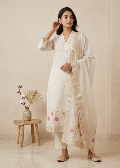 Off white Kumud cotton Suit Set