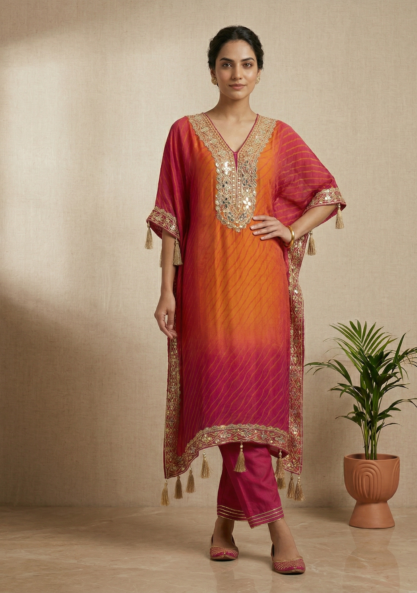 Orange Urvi Kaftan