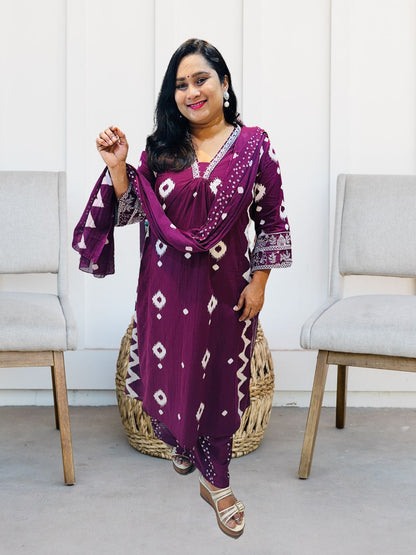 Kavya Wine (Kurta set)