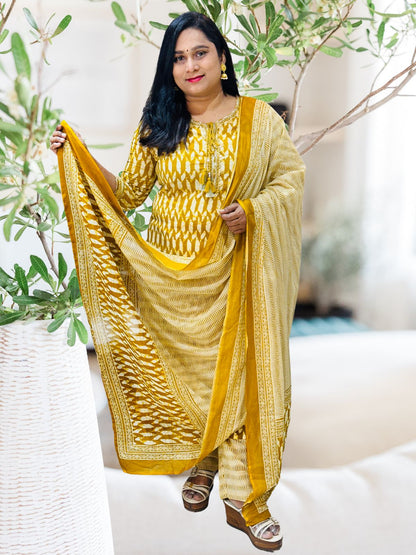 Mustard Yellow Mila Cotton suit set