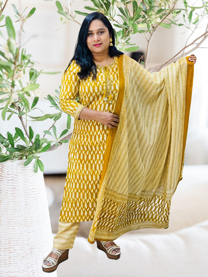 Mustard Yellow Mila Cotton suit set