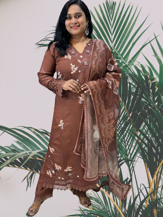 Brown Zainab Pakistani suit set