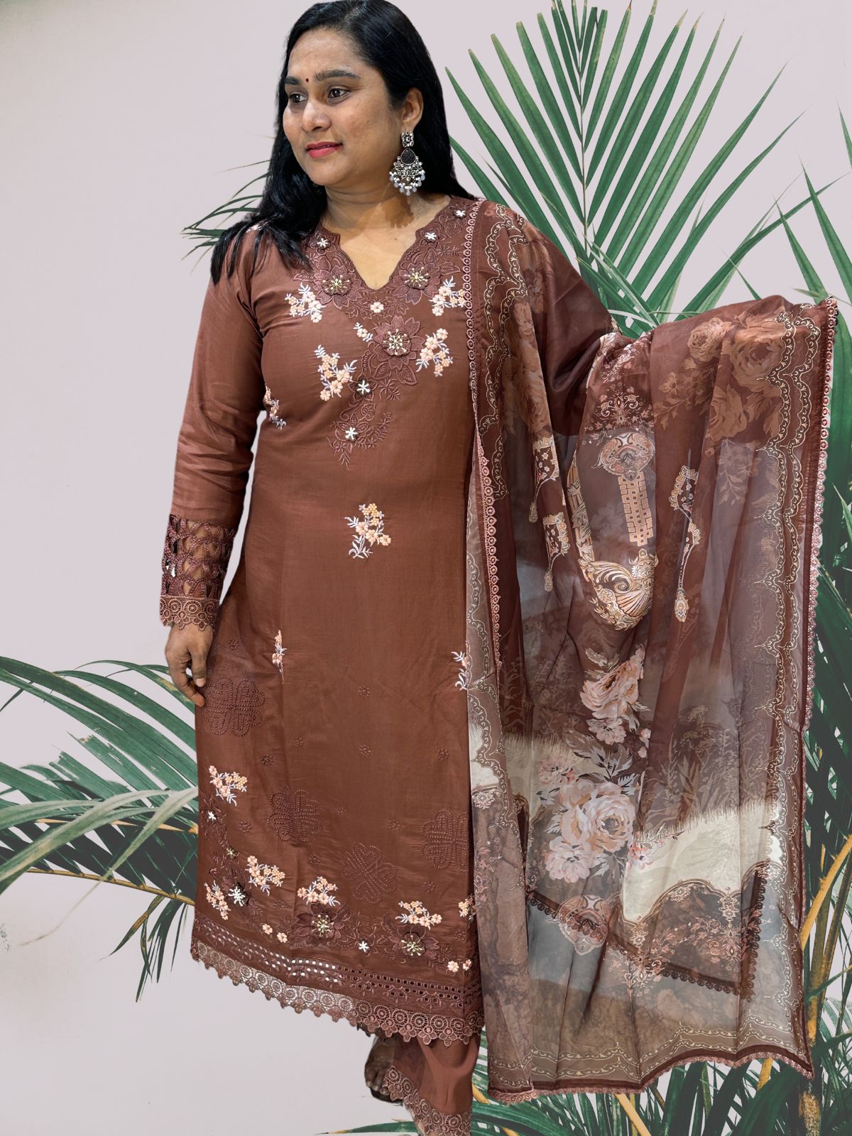 Brown Zainab Pakistani suit set