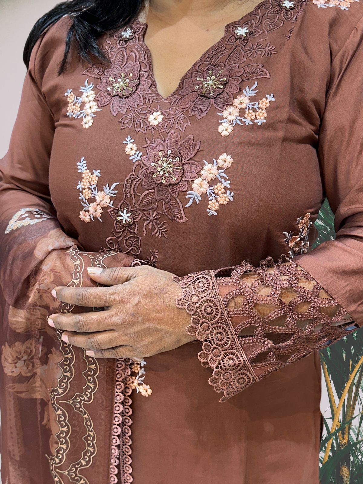 Brown Zainab Pakistani suit set