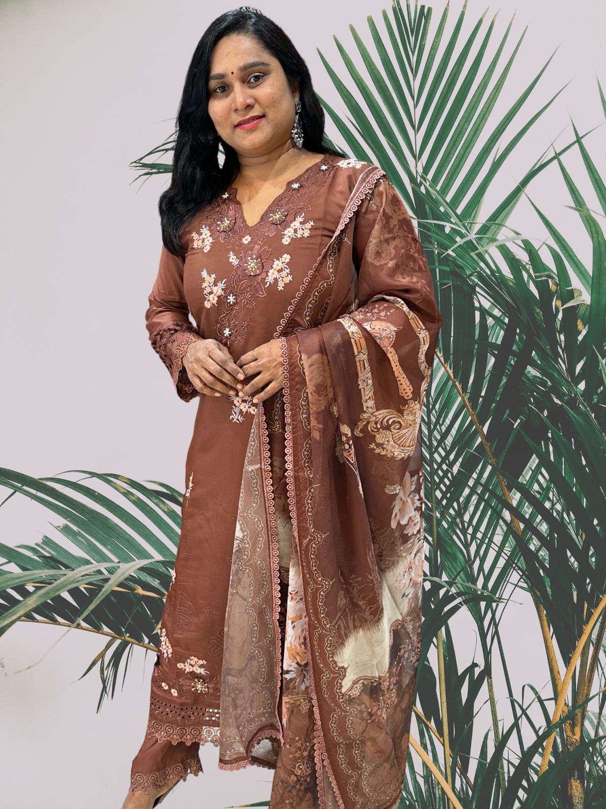 Brown Zainab Pakistani suit set