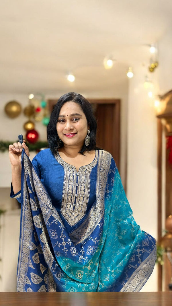 Blue Namya  Banarasi Suit set