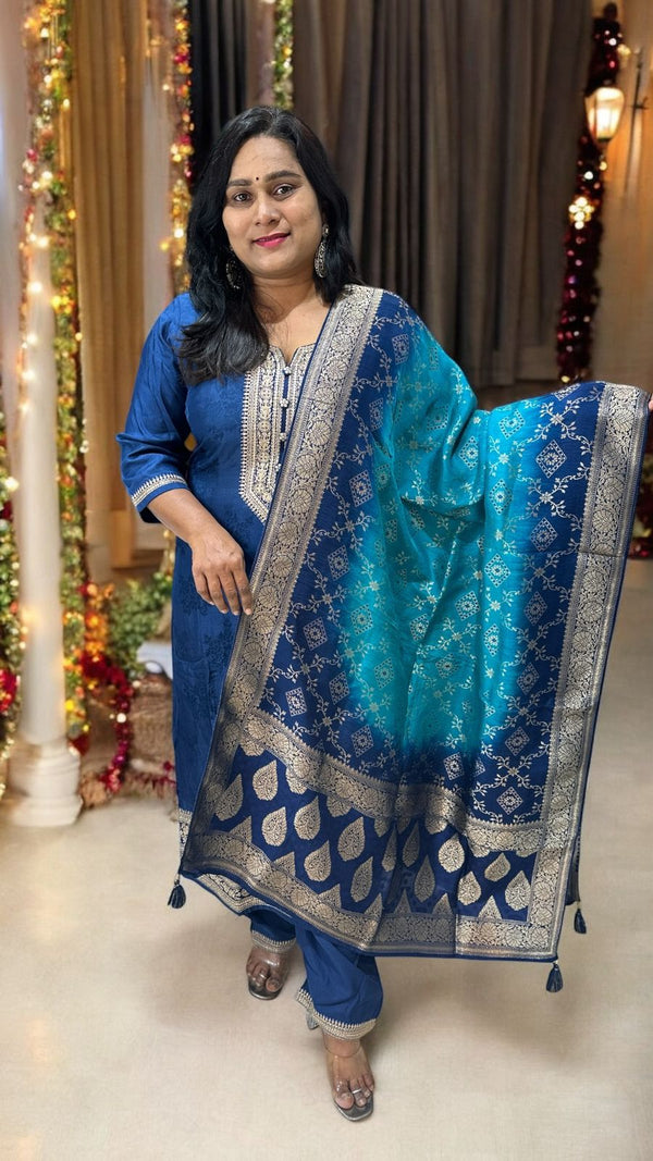 Blue Namya  Banarasi Suit set