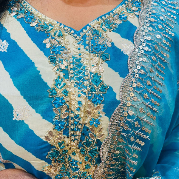 Blue Lehariya Suit set-NEW ARRIVAL